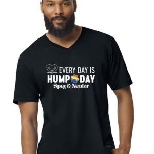Pride Everyday is Hump Day V Neck – With The Magic Mission Logo